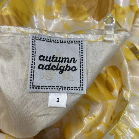 Autumn Adeigbo Women's Sleeveless Midi Dress Yellow Size 2 - Picture 7 of 8